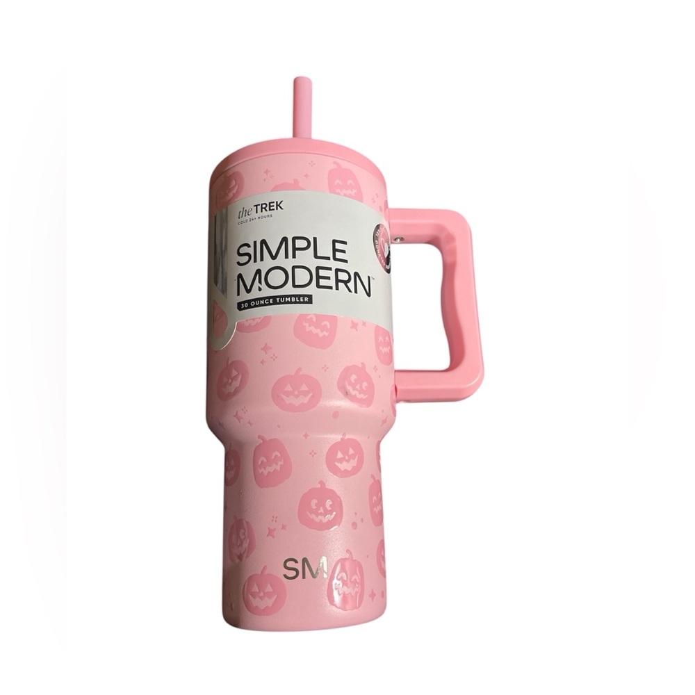 Simple Modern pink Pumpkons Tumbler New